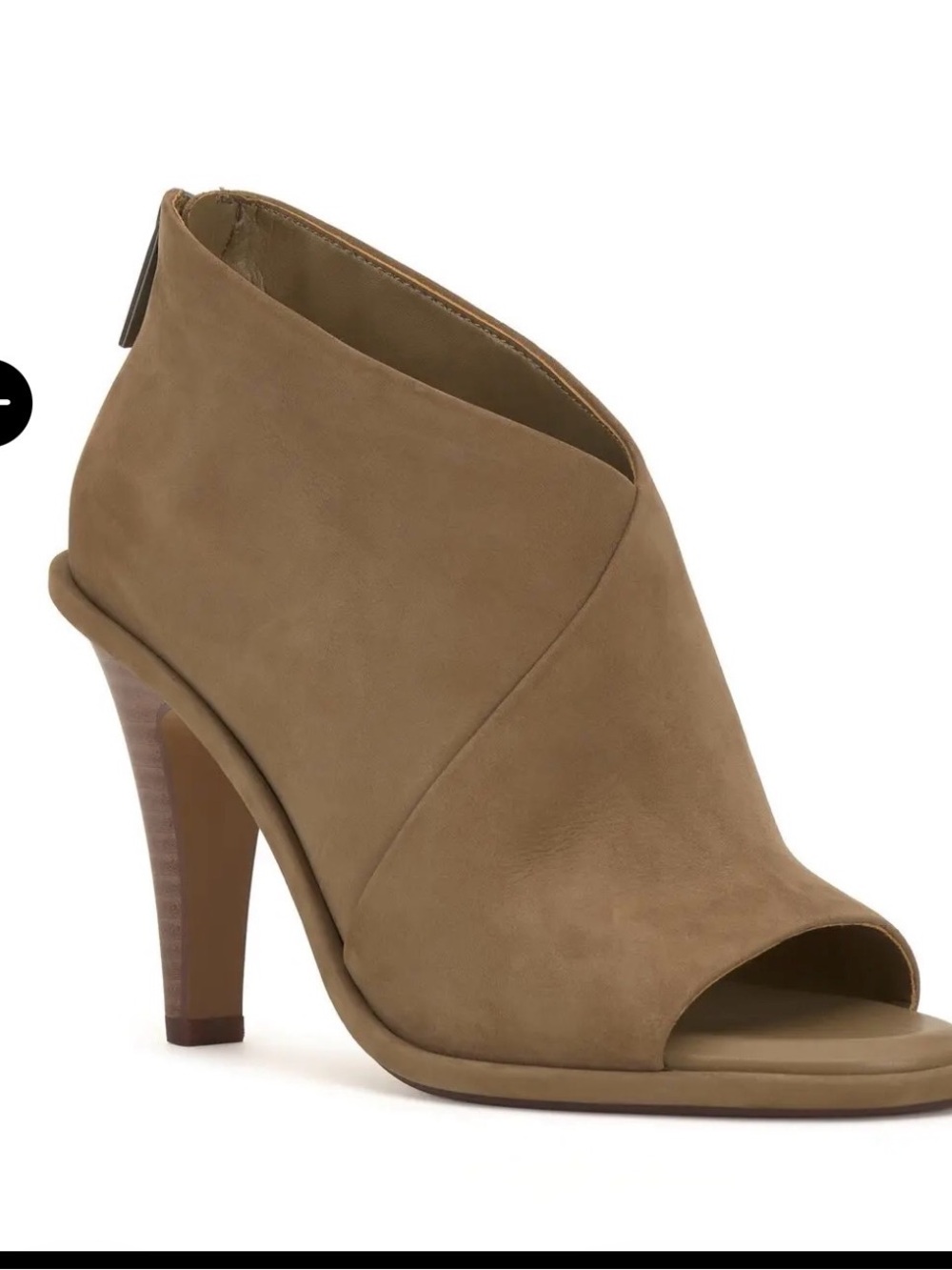 Vince Camuto Taupe Open-Toe High Heel Bootie